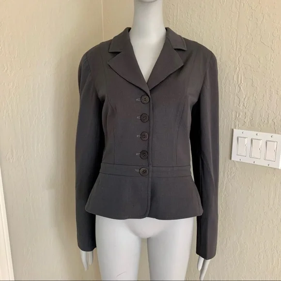 GIORGIO ARMANI Le Collezioni Wool Stretch 5 Button Blazer Jacket Grey Career 10 - Picture 7 of 15